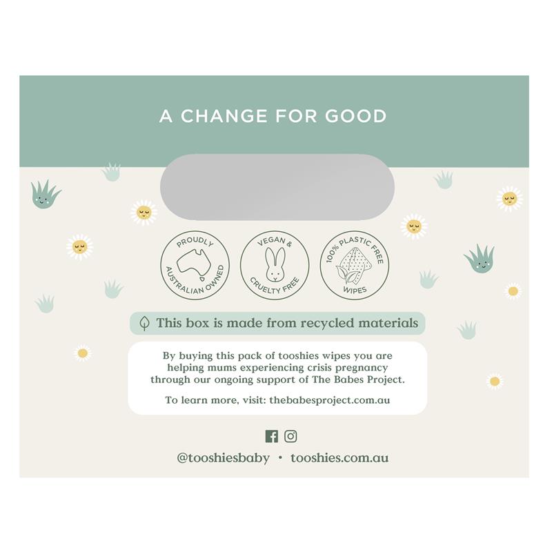 Load image into Gallery viewer, Tooshies Baby Wipes Aloe Vera and Chamomile 6 x 70 Pack

