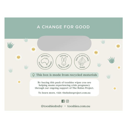 Tooshies Baby Wipes Aloe Vera and Chamomile 6 x 70 Pack