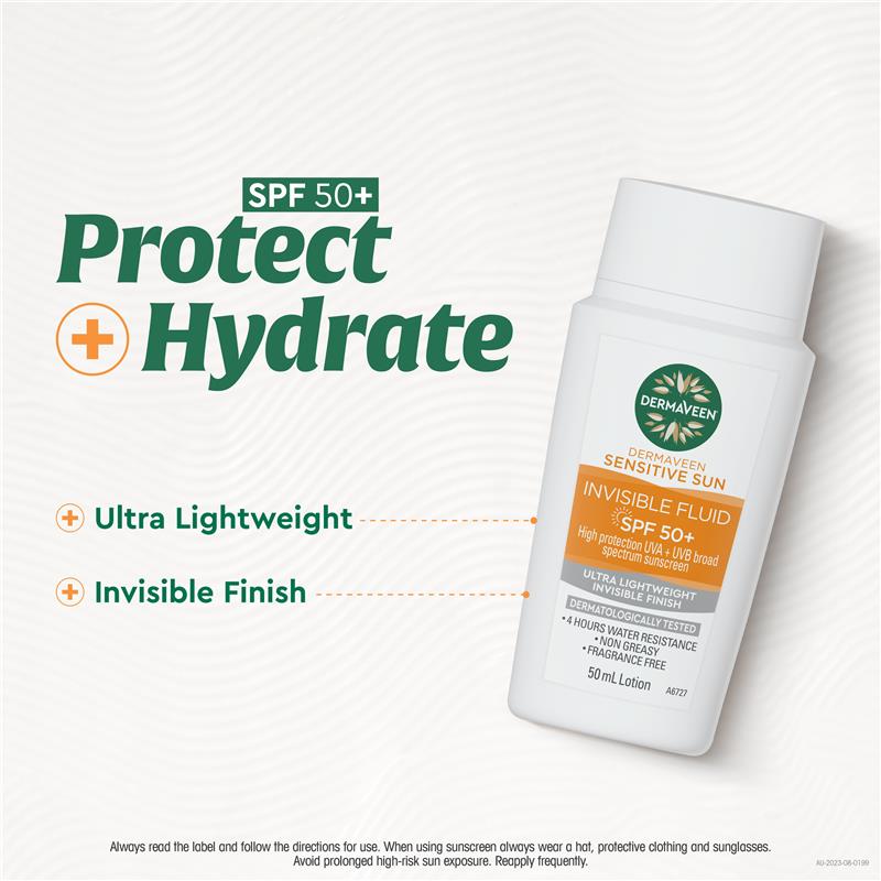 Load image into Gallery viewer, DermaVeen Sensitive Sun Invisible Fluid SPF50+ 50ml
