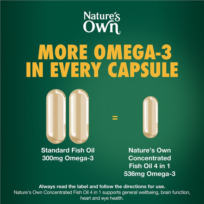 Load image into Gallery viewer, Nature's Own Concentrated Fish Oil 4 in 1 180 Capsules
