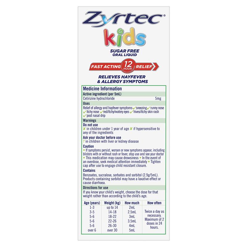 Load image into Gallery viewer, Zyrtec Kids Antihistamine Allergy &amp; Hayfever Oral Liquid Bubblegum 120ml
