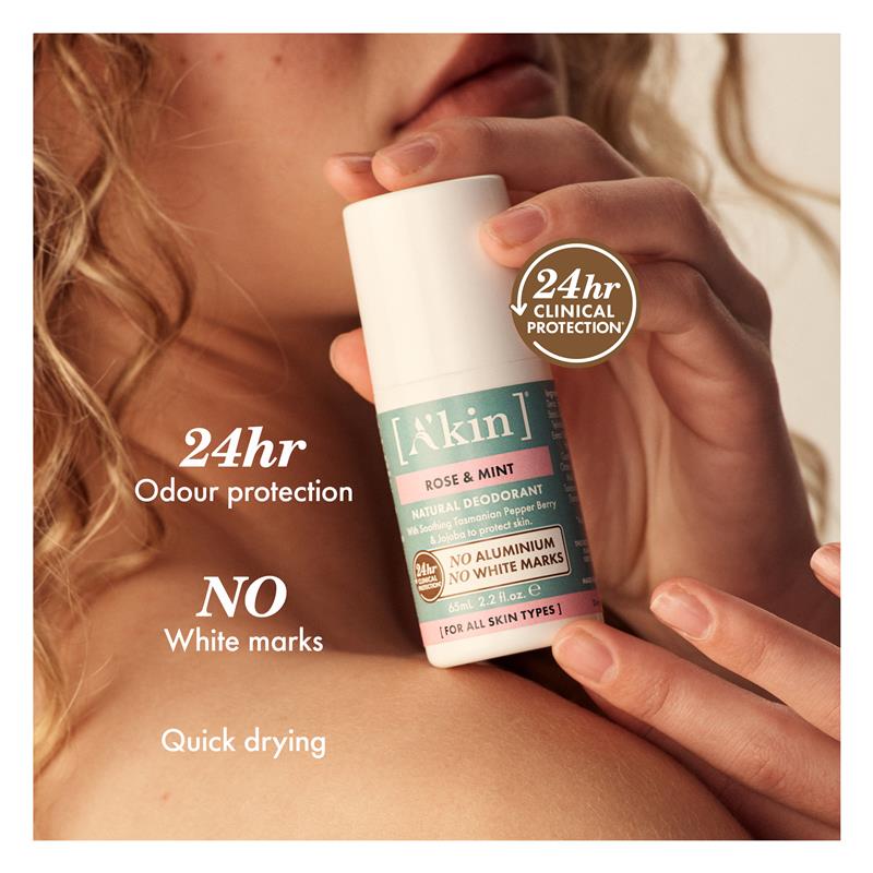 Load image into Gallery viewer, Akin Rose &amp; Mint Deodorant Roll On 65ml
