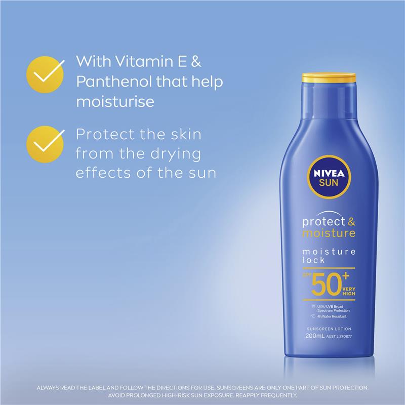 Load image into Gallery viewer, NIVEA Sun Protect &amp; Moisture SPF50+ Sunscreen Lotion 200ml
