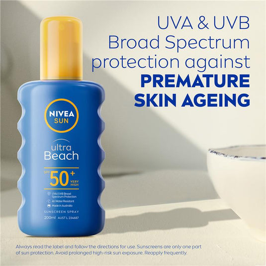 NIVEA Sun Ultra Beach SPF50+ Sunscreen Spray 200ml