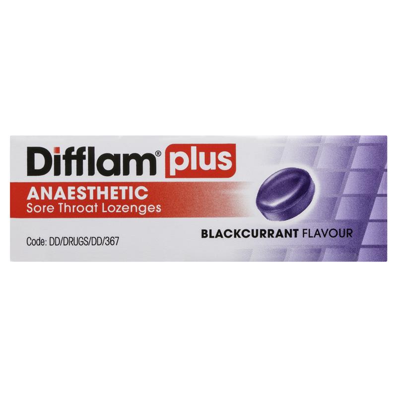 Load image into Gallery viewer, Difflam Plus Anaesthetic Sugar Free Blackcurrant 16 Lozenges
