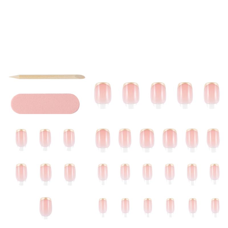 Load image into Gallery viewer, Glam By Manicare Glam Ready Pre-Glued Nails La Petite French 30 Pieces
