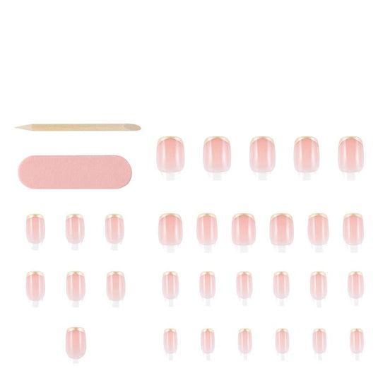 Glam By Manicare Glam Ready Pre-Glued Nails La Petite French 30 Pieces