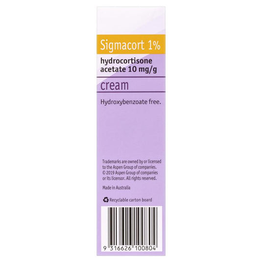 Sigmacort 1% Cream 30g - Hydrocortisone (S3)
