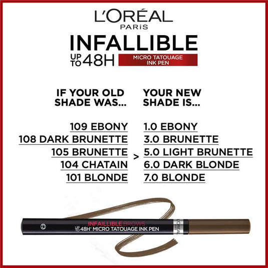 L'Oreal Paris Infallible Brows 48H Micro Tatouage Ink Pen 1.0 Ebony