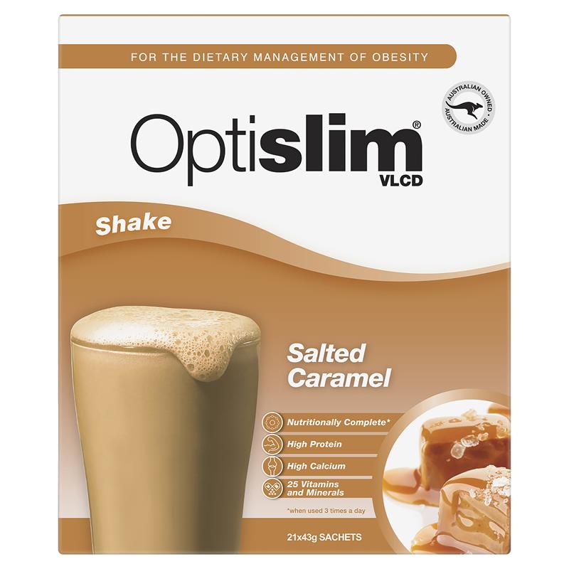 Load image into Gallery viewer, Optislim VLCD Meal Replacement Shake Salted Caramel 21x43g Sachets
