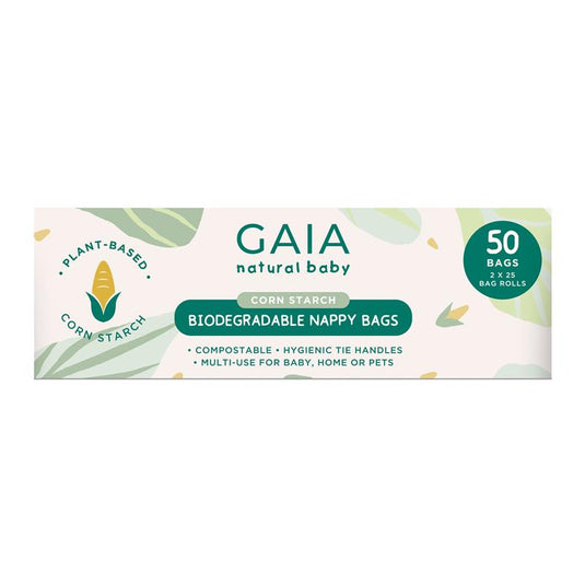 Gaia Natural Baby Biodegradable Nappy Bags 50 Pack