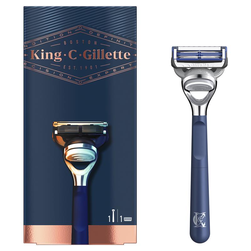 Load image into Gallery viewer, King C Gillette Neck Razor + 1 Razor Blade Refill
