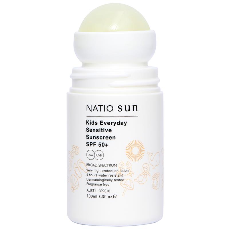 Load image into Gallery viewer, Natio Kids Everyday Sensitive Sunscreen SPF 50+ Roll On 100ml
