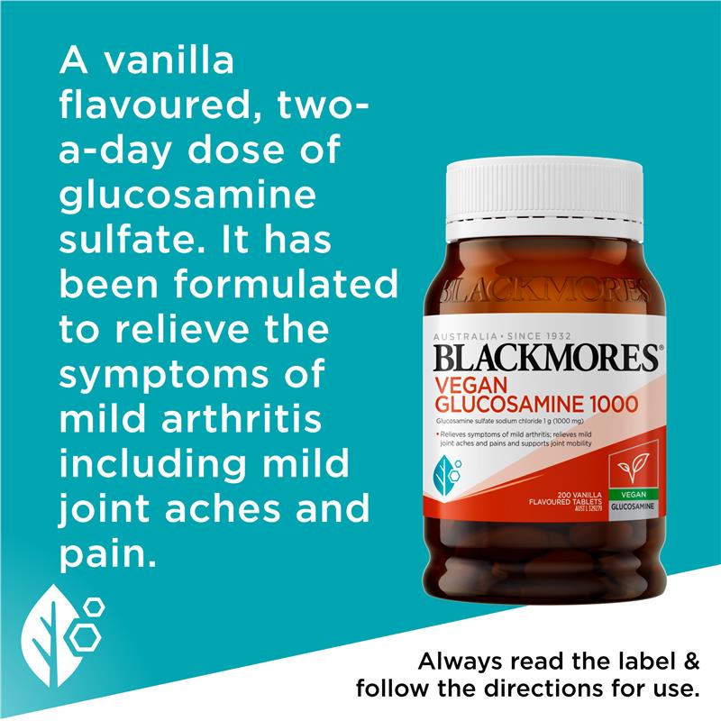 Load image into Gallery viewer, Blackmores Vegan Glucosamine 1000mg 200 Tablets
