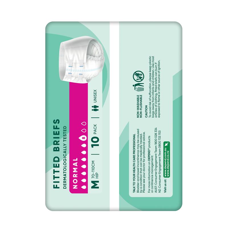 Load image into Gallery viewer, Depend Fitted Briefs Medium 10 Pack
