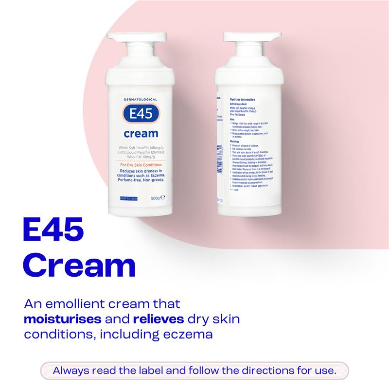 Load image into Gallery viewer, E45 Dermatological Cream Pump 500g
