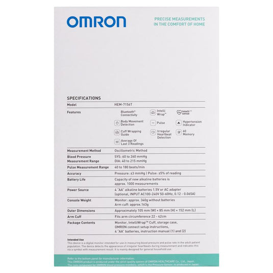Omron HEM7156T Plus Blood Pressure Monitor