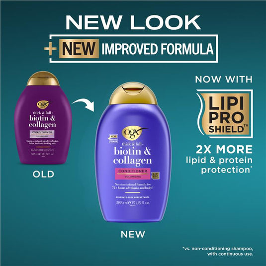 Ogx Thick & Full + Volumising Biotin & Collagen Conditioner For Fine Hair 385mL