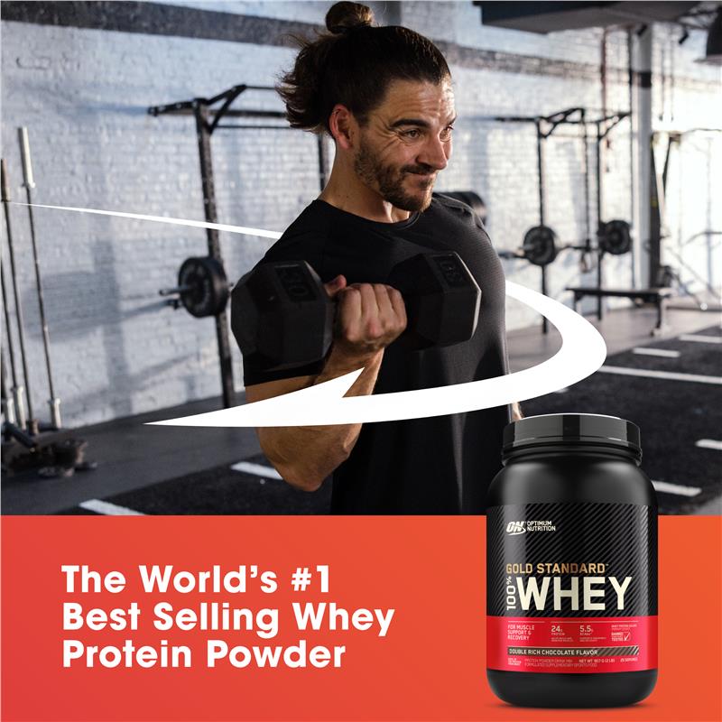 Load image into Gallery viewer, Optimum Nutrition Gold Standard 100% Whey Double Rich Chocolate 907g
