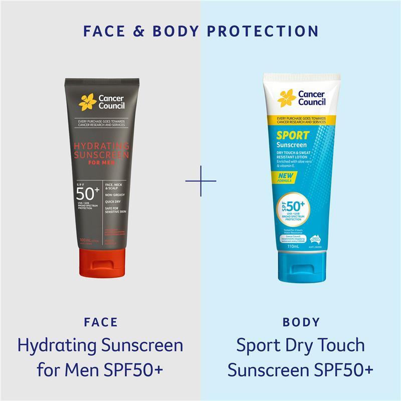 Load image into Gallery viewer, Cancer Council SPF50+ Hydrating Sunscreen For Men 100ml
