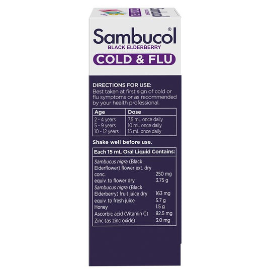 Sambucol Black Elderberry Cold & Flu Kids Liquid 120mL