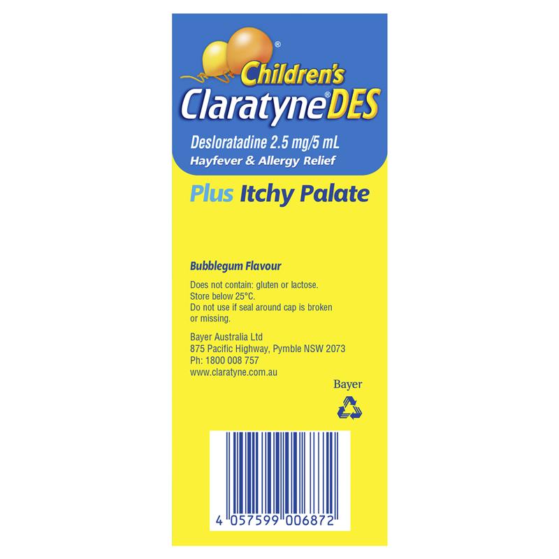 Load image into Gallery viewer, Claratyne Children’s DES Hayfever &amp; Allergy Relief Bubblegum 100ml
