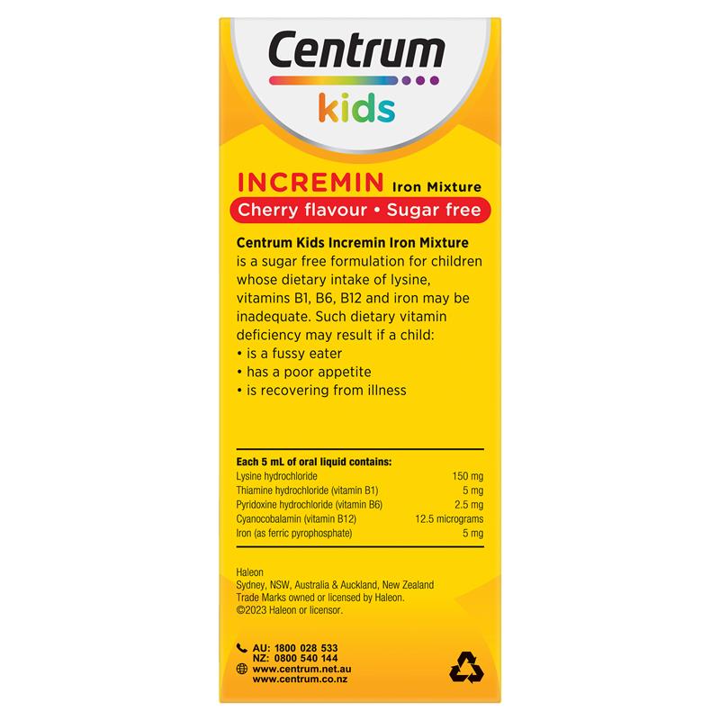 Load image into Gallery viewer, Centrum Kids Incremin Iron Mixture Cherry Flavour 200ml
