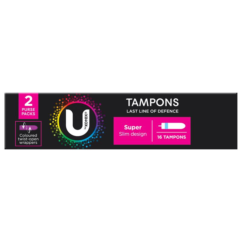 Load image into Gallery viewer, U by Kotex Slim Tampons Super 16 Pack

