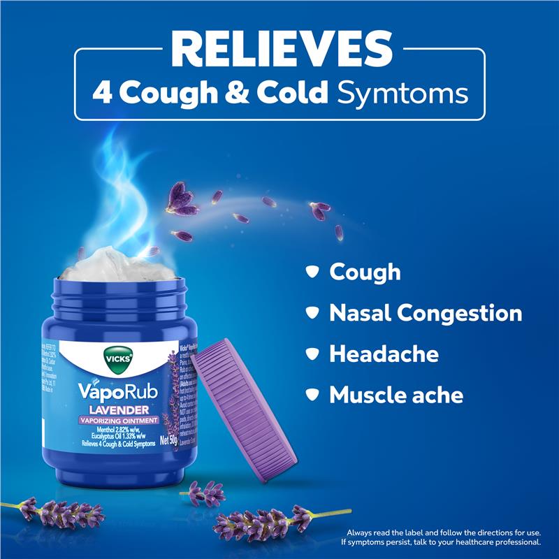 Load image into Gallery viewer, Vicks VapoRub Lavender Decongestant Rub 50g
