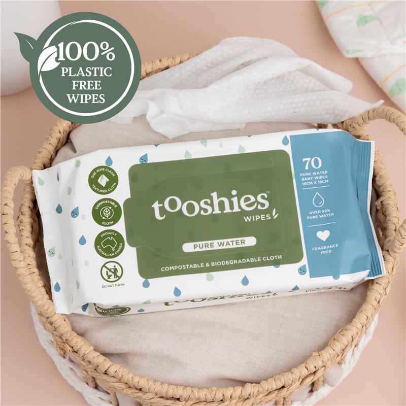 Load image into Gallery viewer, Tooshies Baby Wipes Pure Water 70 Pack

