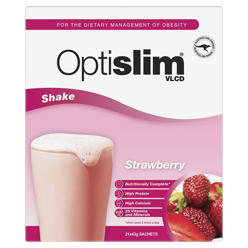 Load image into Gallery viewer, Optislim VLCD Meal Replacement Shake Strawberry 21x43g Sachets
