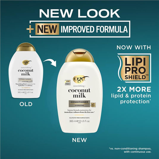 Ogx Nourishing + Hydrating Coconut Milk Conditioner For Dry Hair 385mL