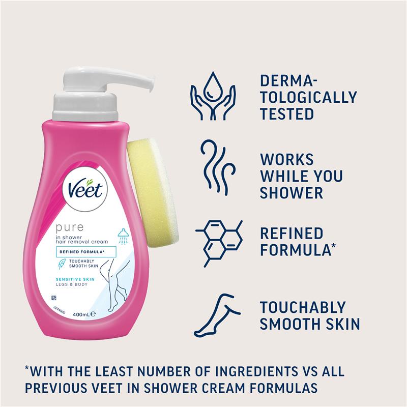 Load image into Gallery viewer, Veet In Shower Hair Removal Cream Sensitive 400ml
