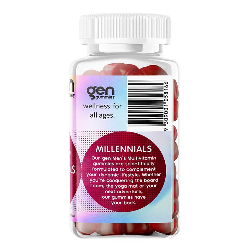 Load image into Gallery viewer, GEN Millennial Gummies Men's  Multivitamin Mixed Berry 60 Pack
