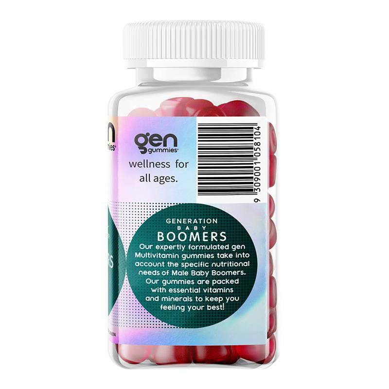 Load image into Gallery viewer, GEN Baby Boomer Gummies Men's Multivitamin Blackcurrant 60 Pack
