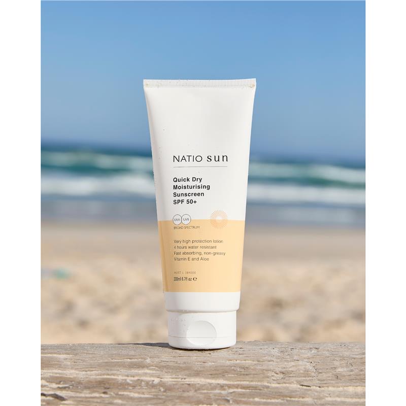 Load image into Gallery viewer, Natio Quick Dry Moisturising Sunscreen SPF 50+ 200ml
