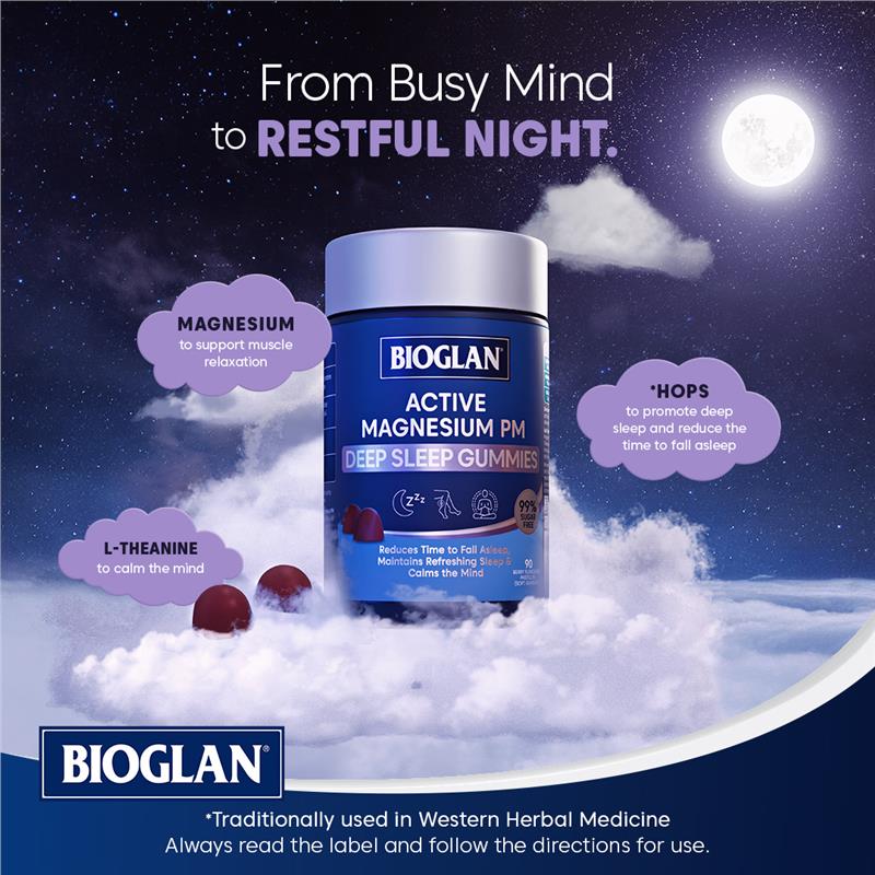 Load image into Gallery viewer, Bioglan Active Magnesium PM Deep Sleep Gummies 90 Pack
