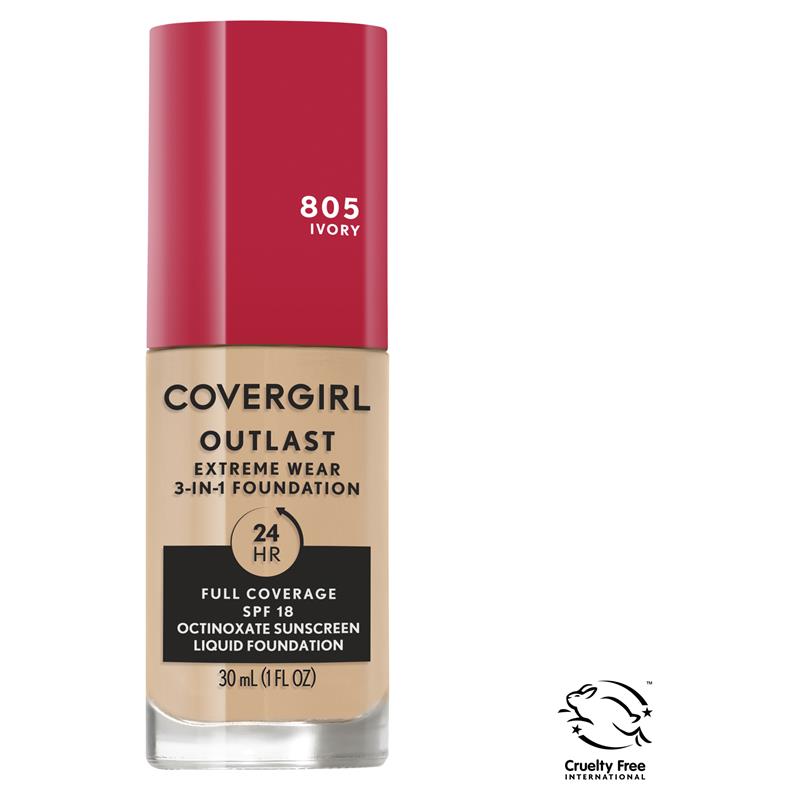Load image into Gallery viewer, Covergirl Outlast Extreme Wear Foundation 805 Ivory 30ml
