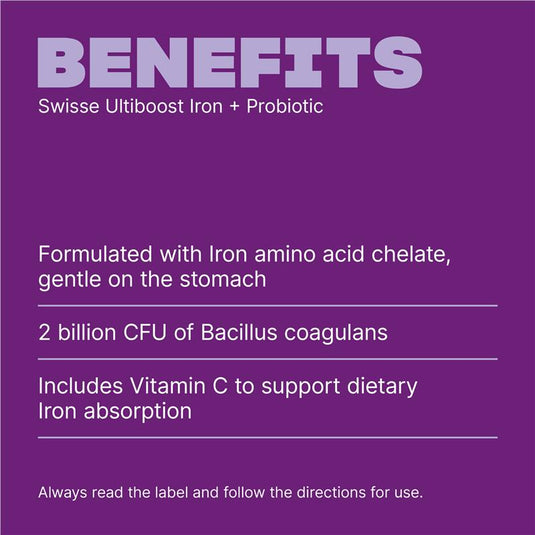 Swisse Iron + Probiotic 30 Tablets