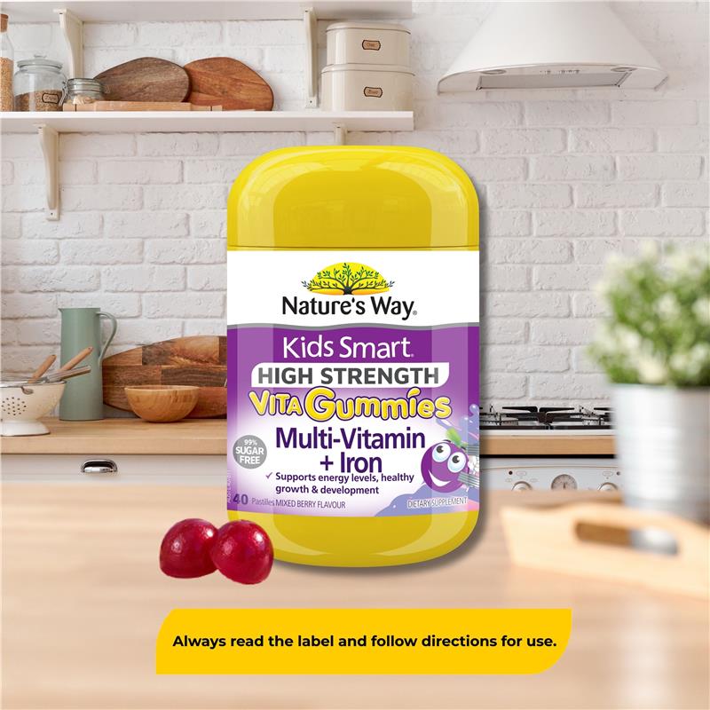 Load image into Gallery viewer, Nature's Way Kids Smart Vita Gummies High Strength Multi + Iron 40 Pastilles

