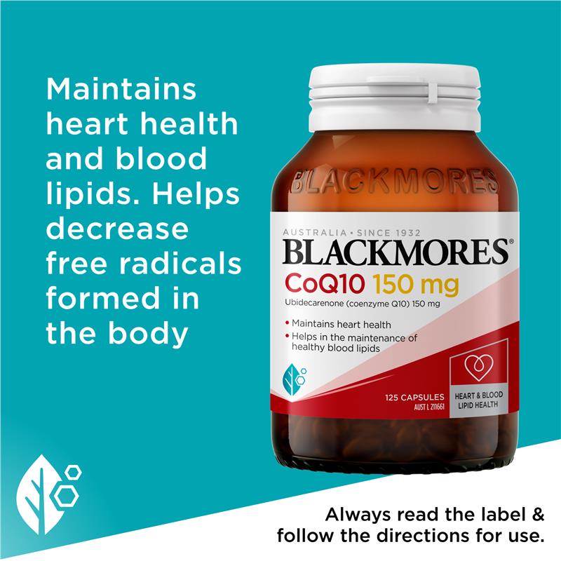 Load image into Gallery viewer, Blackmores CoQ10 150mg High Potency 125 Capsules Exclusive Size
