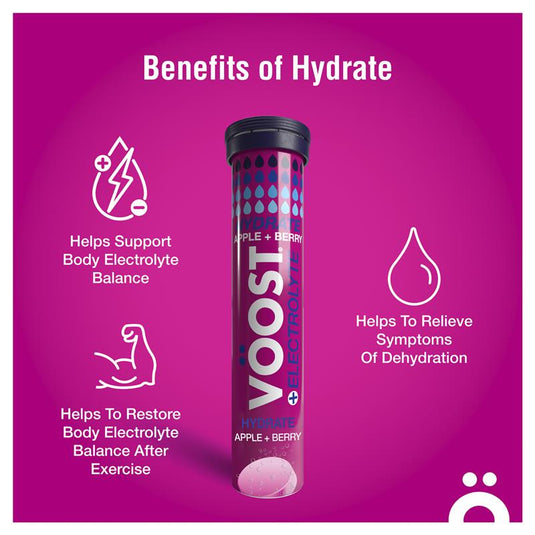 Voost Hydrate Apple + Berry Effervescent Tablets 20 Pack