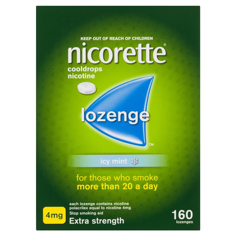 Load image into Gallery viewer, Nicorette Quit Smoking Extra Strength Cooldrops Nicotine Lozenge Icy Mint 8 x 20 Pack
