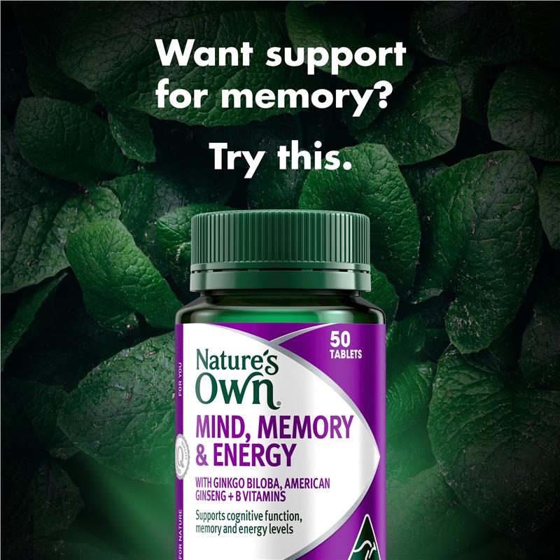 Load image into Gallery viewer, Nature's Own Mind Memory &amp; Energy 50 Tablets
