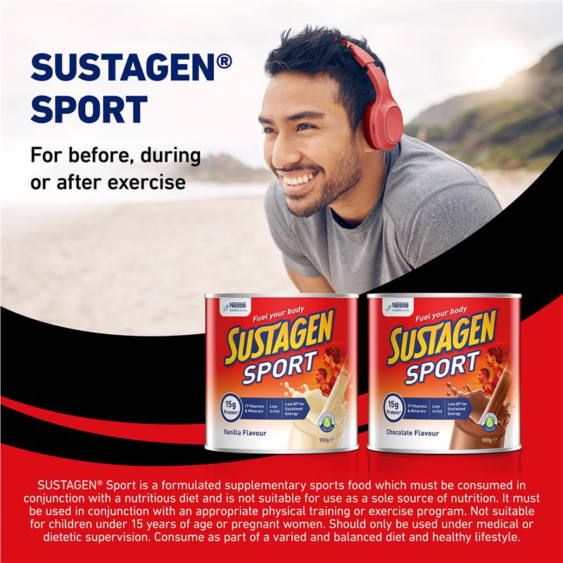 Load image into Gallery viewer, Sustagen Sports Nutrition Powder Supplement Vanilla Flavour 910g

