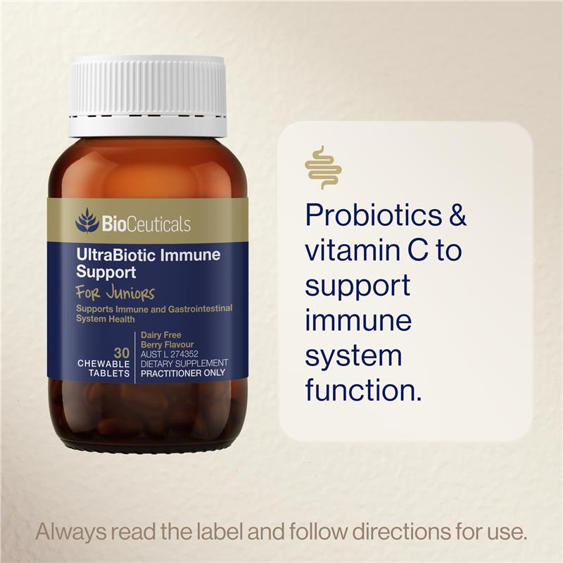 Load image into Gallery viewer, BioCeuticals UltraBiotic Immune Support For Juniors 30 Chewable Tablets
