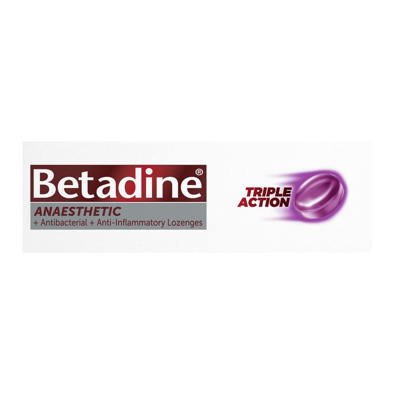 Load image into Gallery viewer, Betadine Sore Throat Anaesthetic Berry 36 Lozenges
