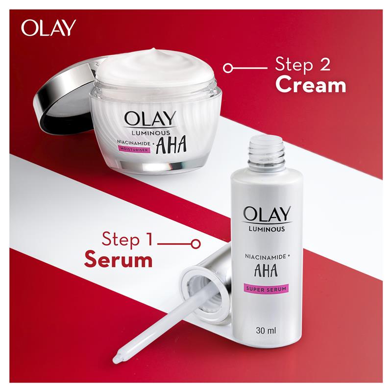 Load image into Gallery viewer, Olay Luminous Niacinamide + AHA Face Super Serum 30 ml
