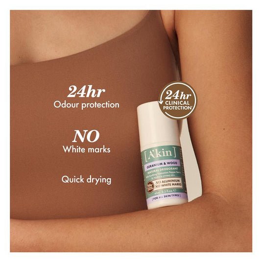 Akin Geranium & Wood Deodorant Roll On 65ml