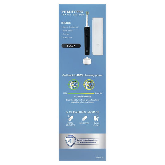 Oral-B Electric Toothbrush Vitality Pro Deep Clean with Travel Case - Black